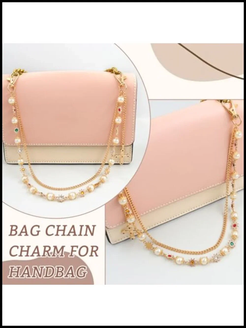 Geometric Bag Chain Charm Purse Extender Keychain Wallet Chain